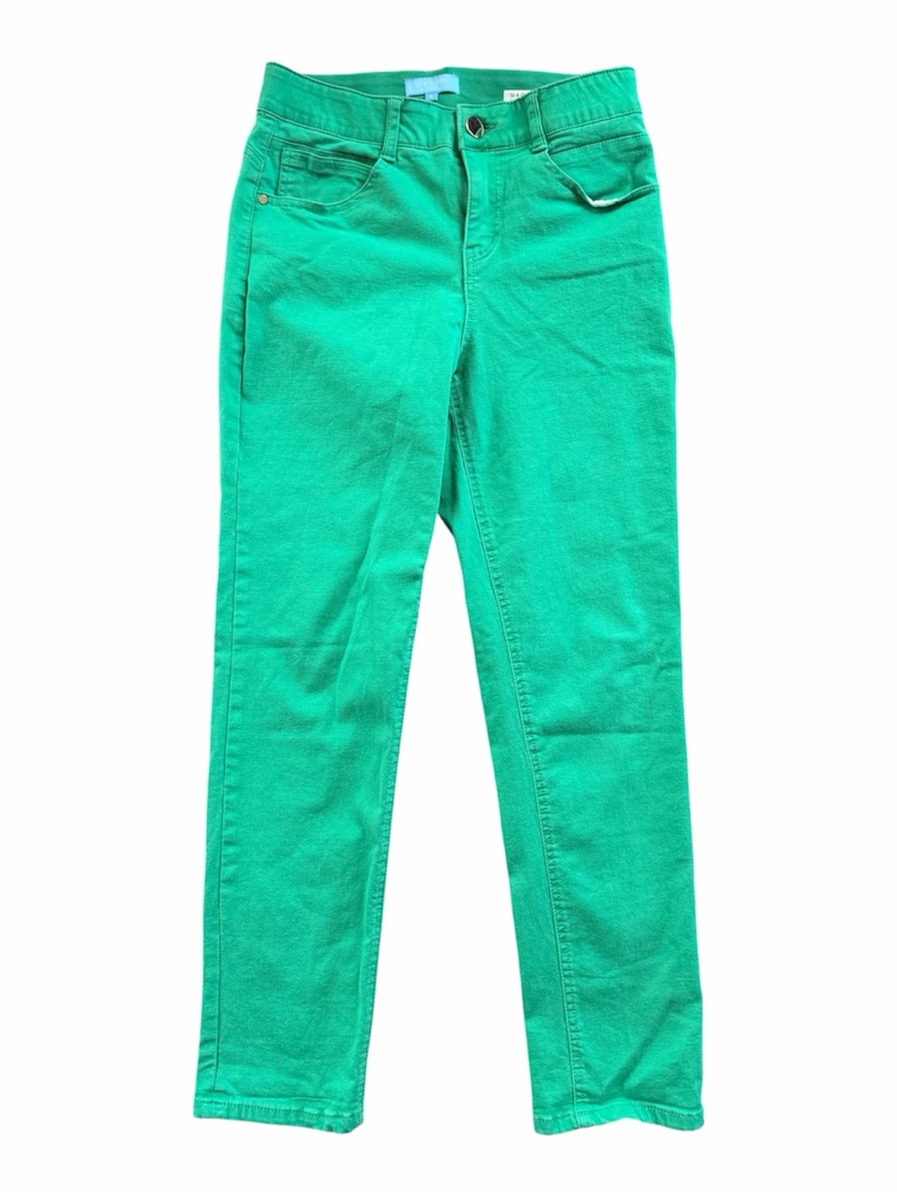 Draper James RSVP Kelly Green Skinny Jeans Size 8 Stretch Mid Rise